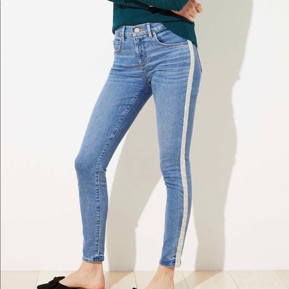 LOFT Denim - LOFT Beaded Slim Pocket Skinny Jeans